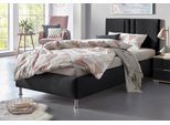 Polsterbett "Elba", schwarz, B:130cm L:210cm, Bezug Bett: Microfaser (100% Polyester) oder Strukturstoff (77% Polyester, 23% Viskose);Bonnell-Federkernmatratze: 51% Polypropylen, 39% Polyester und 10% Baumwolle;Kaltschaummatratze: 100% Polyester, Bezug abnehm- und waschbar bis 60C, WESTFALIA SCHLAFKOMFORT, Betten, Polsterbett, wahlweise mit LED-Beleuchtung