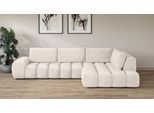 Ecksofa OTTO HOME "AZITA L-Form, XXL 352 cm Designsofa in Bubble-Opitk", beige, B:352cm H:72cm T:210cm, 100% Polyester, Sofas, Ecksofa, lose Rückenkissen, traumhafte Steppung