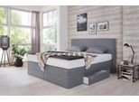 Boxspringbett, grau (strukturstoff grau), Liegefläche B/L: 180cm x 200cm, H3, 7-Zonen-Kaltschaummatratze, WESTFALIA SCHLAFKOMFORT, Komplettbetten, Boxspringbett, mit Schubkästen und Zierkissen