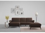 Ecksofa SIT & MORE "Fashion L-Form", braun (dunkelbraun), B:253cm H:84cm T:165cm, Sofas, Ecksofa, wahlweise mit Kopfteilverstellung und Vorziehsitz, motorisch