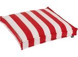 Sitzkissen H.O.C.K. "Classic Streifen", rot (rot, weiß, gestreift), B:50cm H:5cm L:50cm, Polyacryl (dralon), Dekokissen_Sitzkissen_Kissenhüllen, Sitzkissen, mit Streifen