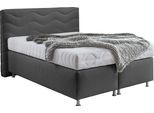 Boxspringbett "Sigma", grau (anthrazit), B:155cm L:210cm, Bezug Bett: Microvelours (100% Polyester) oder Feinstruktur (100% Polyester);Bezug Bonnell-Federkernmatratze: 100% Polyester;Bezug Kaltschaummatratze: 100% Polyester;Bezug Tonnentaschenfederkernmatratze: 80% Baumwolle, 20%Polyester, WESTFALIA SCHLAFKOMFORT, Komplettbetten, Boxspringbett