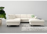 Ecksofa SIT & MORE "Maggiore L-Form", grau (grau, weiß), B:261cm T:224cm, 95% Polyester, 5% Polyamid, Sofas, Ecksofa, wahlweise mit Kopfteilverstellung, Bettfunktion und Stauraum