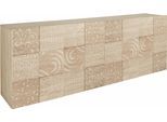 Sideboard HOME AFFAIRE "Miro", braun (eichefarben sägerau mit siebdruck), Sideboards, Sideboard, Breite 241 cm mit dekorativem Siebdruck