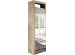 Home affaire "Hamburg Höhe 195 cm, Hochschrank, 2 Spiegeltüren, dekorativer Rahmen," Schuhregal mit 6 Ebenen, Ablagefach, verstellbare Böden, Metallgriff