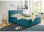Boxspringbett HOME AFFAIRE "Eliana", blau (petrol), B:167cm L:210cm, Komplettbetten, Boxspringbett, inkl. Topper, in 4 Breiten, 3 Matratzenarten und 2 Härtegraden