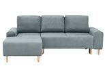 Ecksofa HOME AFFAIRE "Samu L-Form", grün (mint), B:235cm H:93cm T:160cm, Microfaser PRIMABELLE (100% Polyester);Samtoptik (100% Polyester);Struktur fein (100% Polyester), Sofas, Ecksofa, wahlweise mit Bettfunktion und Bettkasten