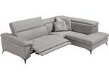 Ecksofa EGOITALIANO "Martine, Multifunktionssofa mit Komfortfunktionen, edel und bequem", grau (opal grau), B:272cm H:96cm T:203cm, Luxus-Micofaser Lederoptik (100% Polyester) ist ein neues technisches Gewebe mit einem visuellen und taktilen Aspekt, der dem Nubuk sehr nahe kommt, mit innovativen Eigenschaften. Seine außerordentliche Weichheit kommt von einem exklusiven Produktionsprozess, der Unre