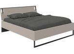Futonbett WIMEX "Tilburg in verschiedenen Breiten erhältlich, inkl. LED Beleuchtung", schwarz (saharagrau, absetzung schwarz, saharagrau, absetzung schwarz, saharagrau, absetzung schwarz), B:168cm H:93cm L:210cm, Betten, Futonbett, Bett mit Metallkufe