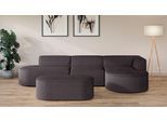 Ecksofa OTTO HOME "EIVIND Designer Sofa mit Ottomane rechts/links, B/T/H: 343/159/72 cm", grau (anthrazit), B:343cm H:72cm T:159cm, 100% Polyester, Sofas, Ecksofa, L-Form mit Wellenunterfederung, auch in Feincord und Bouclé