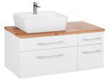 Waschbeckenunterschrank WELLTIME "Davos", weiß, B:90cm H:55cm T:47cm, Schränke, Waschbeckenunterschrank, Badmöbel, Waschtisch inkl. Waschbecken, Breite 90 cm