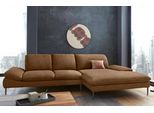 Ecksofa W.SCHILLIG "enjoy&MORE, Designsofa, bequem, zeitlos und elegant, L-Form", braun (chocolate s37), B:340cm H:87cm T:185cm, Chenille-Flachgewebe R66 (85% Polyester, 15% Nylon);Longlife Xtra-Leder Z59: Glattleder mit modischer Prägung. Hautstärke 0, 9 - 1, 1 mm;Stoff S37 (100% Polyester), Sofas, Ecksofa, Sitztiefenverstellung, Füße schwarz pulverbeschichtet, Breite 340 cm