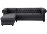 Chesterfield-Sofa HOME AFFAIRE "New Castle L-Form", schwarz, B:255cm H:72cm T:171cm, Sofas, Chesterfield-Sofa, hochwertige Knopfheftung in Chesterfield-Design, B/T/H: 255(171/72)
