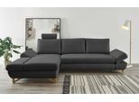 Ecksofa HOME AFFAIRE "City/Giron, L-Form", grau (anthrazit), B:284cm H:104cm T:166cm, 100% PES;Atmungsaktives Gewebe;Easy Clean ;Gramatur 340g/ qm +/- 5%, Sofas, Ecksofa, verstellbare Armlehnen mit Rasterfunktion
