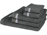 Handtuch Set ROSS "Sinfonie", grau (schiefer), 5 Stk., Frottier, Frottier, Obermaterial: 100% Baumwolle, Handtuch-Sets, Handtuch Set, beinhaltet Handtücher, Badetuch und Gästetücher