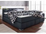 Boxspringbett HOME AFFAIRE "Chelles", grau (anthrazit), B:207cm L:225cm, Samtoptik (100% Polyester);Bezug der Spiegelfläche Matratzendrell aus 100% Polyester;Struktur fein 100% Polyester), Komplettbetten, Boxspringbett, inkl. Kaltschaumtopper, in 5 Breiten und 3 Matratzenarten