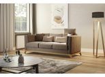 3-Sitzer HOME AFFAIRE "Viva", braun (chocco), B:213cm H:84cm T:93cm, 100% Polyester, Sofas, 3-Sitzer, mit Holzrahmen aus Eiche