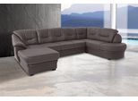 Wohnlandschaft SIT & MORE "Savoni U-Form", braun (mokka), B:334cm H:90cm T:206cm, NaturLEDER (echtes Rindsleder) in Sitz und Rücken. Korpus in passendem Kunstleder SOFTLUX bezogen;Luxus-Microfaser (100% Polyester);Struktur ( 100% Polyester);Luxus-Microfaser ALTARA NUBUCK (100% Polyester), Sofas, Wohnlandschaft, wahlweise mit Bettfunktion