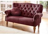 Chesterfield-Sofa HOME AFFAIRE "Lord", rot, B:138cm H:93cm T:84cm, Luxus-Microfaser Lederoptik (100% Polyester);Struktur fein (100% Polyester), Sofas, Chesterfield-Sofa, mit echter Chesterfield-Knopfheftung und Ziernägeln