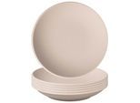 Schale VILLEROY & BOCH "Schalen tief NewMoon ø 29 cm 6er Set beige", beige, L:29cm, Schüsseln, Schale