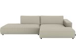 Ecksofa MUSTERRING "Lucia", silber, B:330cm H:81cm T:190cm, 100% Polyester, Sofas, Ecksofa, verschiedene Farben, großer Longchair mit Armlehne, B330 x T190 cm