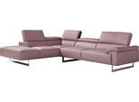 Ecksofa EGOITALIANO "Malika, elegant und bequem, Designsofa, L-Form", beige (safari), B:300cm H:94cm T:107cm, Leder »BULL« (echtes Rindsleder). Geschliffenes, pigmentiertes und behandeltes Rindsleder mit einer Dicke von 1, 3-1, 5 mm. Dieses Leder zeigt eine ziemlich weiche Hand mit einem halb undurchsichtigen Aussehen. Es handelt sich um ein geschütztes Leder. Eine leichte Deckschicht schützt sie