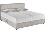 Bett "Corinna", grau (hellgrau), B:162cm H:97cm L:210cm, ATLANTIC HOME COLLECTION, Betten, Bett, Boxbett inkl. Stauraum, Cord, erhältlich in unterschiedlichen Breiten
