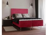 Boxspringbett HOME AFFAIRE "Hacer", rot, B:161cm L:208cm, 100% Polyester, Komplettbetten, Boxspringbett, Topper, H2 oder H3 und in Breiten 70,80,90,120,140,160,180 wählbar