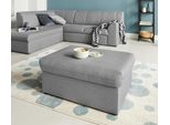 Hocker DOMO COLLECTION "Topper", grau (hellgrau), B:93cm H:40cm T:69cm, Hocker, Hocker, mit Wellenunterfederung, auf Kunststoffgleitern