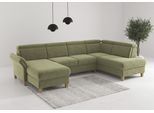 Wohnlandschaft HOME AFFAIRE "Glendale, U-Form", hellgrün, B:321cm H:84cm T:193cm, 100% Polyester, Sofas, Wohnlandschaft, inkl. Kopfteilverstellung, wahlweise mit Vorziehsitz und Bettkasten