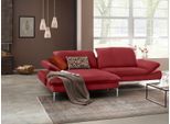 Ecksofa W.SCHILLIG "enjoy&MORE, mit tollem Sitzkomfort, elegant und bequem, L-Form", rot (ruby rot z59), B:294cm H:87cm T:185cm, Chenille-Flachgewebe R66 (85% Polyester, 15% Nylon);Longlife Xtra-Leder Z59: Glattleder mit modischer Prägung. Hautstärke 0, 9 - 1, 1 mm;Stoff S37 (100% Polyester), Sofas, Ecksofa, mit Sitztiefenverstellung, Füße silber matt, Breite 294 cm