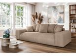 Big-Sofa HOME AFFAIRE "LAKESIDE 3-Sitzer Schlafsofa mit Bettkasten, Breite 256,5 cm", beige (braun), B:256,5cm H:82cm T:122cm, 83% Polyester, 17% Nylon, Sofas, Big-Sofa, Liegefläche 168,5x195 cm, hoher Sitzkomfort, Maße B/T/H: 256/122/82cm