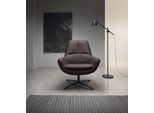 Drehsessel BETYPE "Be Organic Standard Back, Loungesessel", grau (ebony), B:81cm H:92cm T:83cm, 100% Echtleder, Sessel, Drehsessel, in elegantem Design mit Drehfunktion