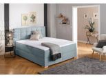 Boxbett HOME AFFAIRE "Olivet mit Bettkasten", blau (petrol), B:174cm L:230cm, Komplettbetten, Boxbett, in 4 Farben, 4 Breiten, 2 Matratzenarten, auch in Überlänge 220 cm