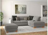 Ecksofa SIT & MORE "Dundee L-Form", grau, B:263cm H:86cm T:219cm, Sofas, Ecksofa, mit Federkern und Massivholzfüßen, wahlweise mit Kopfteilverstellung