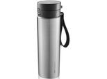 Thermoflasche GEFU "COMPANION", silber (schwarz, silber), 500ml, Edelstahl, Kunststoff, Trinkflaschen, Thermoflasche, Doppelwandig vakuumisoliert: hält 6 Std. warm, 10 Std. kalt, 0,5 L