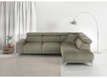 Ecksofa 3C CANDY "Greve Sofa immer mit manuelle Kopfteilverstellungen, modern, elegant", grau (anthrazit), B:249cm H:79cm T:209cm, 100% Leder, Sofas, Ecksofa, wahlweise motorischer Sitzvorzug, bequem und zeitlos, L-Form