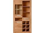 Vitrine OTTO HOME "Kolding", beige (kernbuche teilmassiv), B:100cm H:180cm T:40cm, Holz teilmassiv, Schränke, Vitrine, teilmassiv