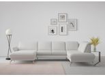 Wohnlandschaft SIT & MORE "Fashion U-Form", grau (hellgrau), B:338cm H:84cm T:207cm, Sofas, Wohnlandschaft, wahlweise mit Kopfteilverstellung, Vorziehsitz, motorisch, Nickelfüße