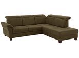 Ecksofa HOME AFFAIRE "Solvei L-Form", grün (oliv), B:260cm H:104cm T:235cm, Luxus-Microfaser Lederoptik (100% Polyester);Struktur (100% Polyester);Luxus-Microfaser ALTARA NUBUCK (100% Polyester), Sofas, Ecksofa, wahlweise auch mit Kopfteilverstellung und Bettfunktion, Federkern