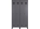 Garderobenschrank WOOOD "Stijn", grau, Holzwerkstoff, Schränke, Garderobenschrank, H 187 cm x B 103 cm x T 40 cm