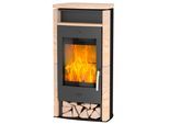 Kaminofen FIREPLACE "»Santiago Sandstein«", beige (schwarz), Kaminöfen, Kaminofen, Tee- und Holzfach