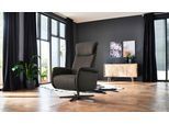 Relaxsessel HOME AFFAIRE "Cartore Fuß schwarz, manuelle oder motorische Verstellung mit Akku", grau (elephant), B:77cm H:119cm T:93cm, Sessel, Relaxsessel, drehbar, hochwertiger Kaltschaum, Drehsessel
