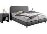 Boxspringbett HOME AFFAIRE "Cesson, in verschiedenen Breiten", grau, B:207cm L:207cm, Komplettbetten, Boxspringbett, inkl. Topper, wahlweise in H2, H3 oder H4 erhältlich