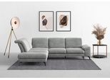Ecksofa SIT & MORE "Cabana L-Form", silber, B:303cm H:84cm T:244cm, 100% Polyester, Sofas, Ecksofa, Ottomane, wahlweise mit Sitztiefen-,Armlehnen- und Kopfteilfunktion