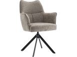Drehstuhl HOME AFFAIRE "Cresta", grau (taupe, schwarz, taupe), B:60cm H:52cm T:45cm, Metall, Polyester, Stühle, Drehstuhl, tolle Optik