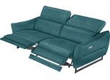 2,5-Sitzer EGOITALIANO "Dafne, elegantes Designsofa mit hohem Sitzkomfort", blau (teal), B:208cm H:97cm T:108cm, Sofas, 2 5-Sitzer, mit elektrischer Relaxfunktion, Kopfteile manuell verstellbar