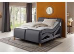 Boxspringbett HOME AFFAIRE "Messina2", grau (fango), B:186cm L:240cm, Holzwerkstoff, Kunstleder, Massivholz, Komplettbetten, Boxspringbett, Liegekomfort elektrisch Verstellbar, Topseller