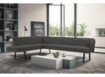 Eckbank EXXPO - SOFA FASHION "Americano", grau (grau melange), B:270cm H:83cm T:197cm, Sitzbänke, Eckbank, mit Keder und Metallfüßen, Bezug in verschiedenen Qualitäten