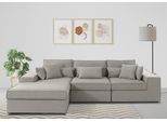 Ecksofa OTTO HOME "Florid L-Form", beige, B:280cm H:75cm T:162cm, Baumwollmix (60% Baumwolle/40% Leinen);Struktur fein (100% Polyester);Samtoptik (100% Polyester);Samtvelours (100% Polyester);Struktur (100% Polyester);Struktur recycelt (100% recyceltes Polyester), Sofas, Ecksofa, 3 Teile, bestehend aus Modulen, viele Bezugsqualitäten, auch in Cord